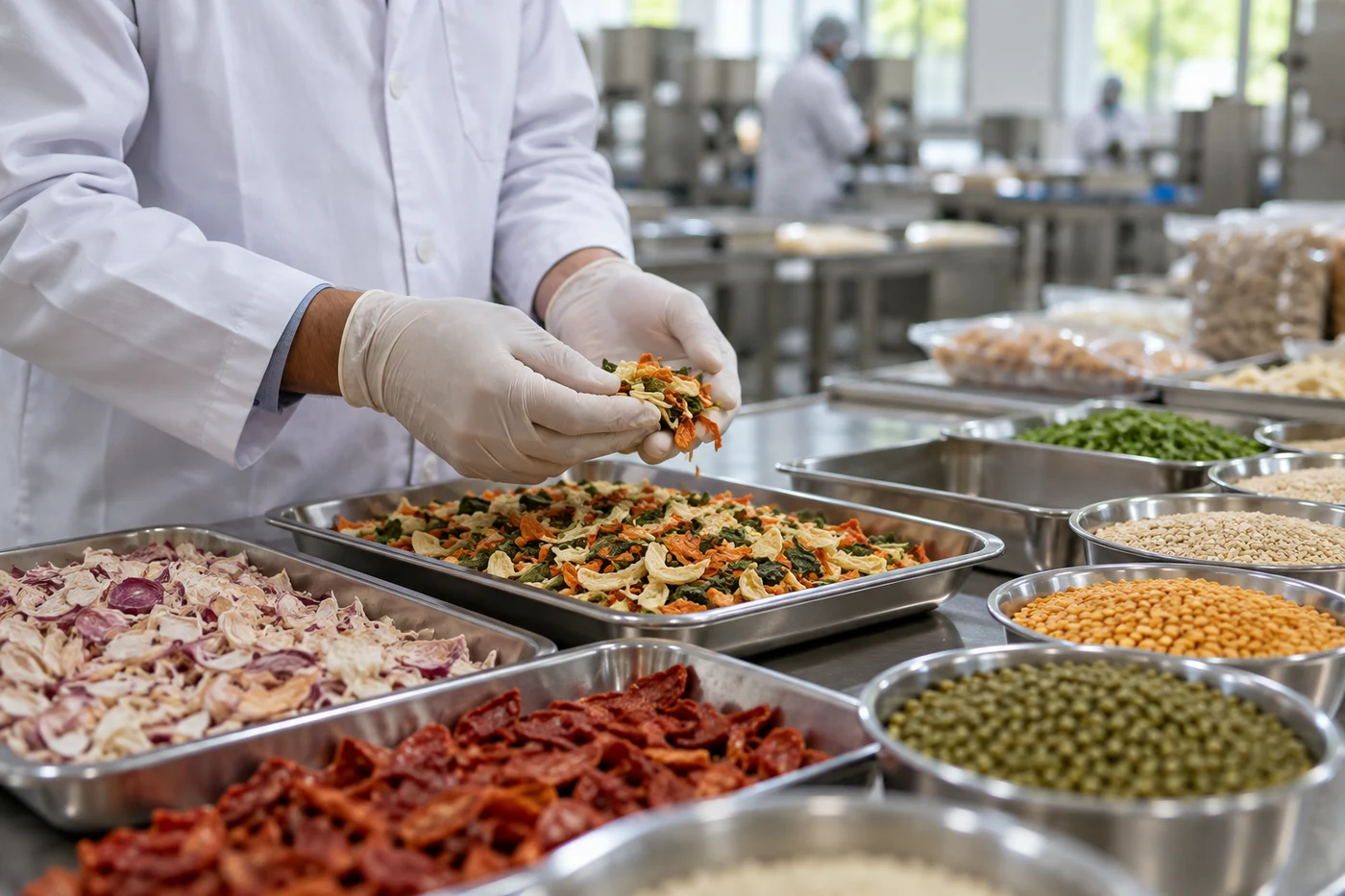Food ingredient quality inspection at a packing facility